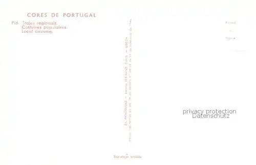 AK / Ansichtskarte  Trachten_Portugal Cores de Portugal Trajes regionais  