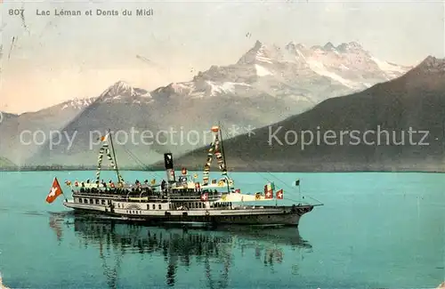 AK / Ansichtskarte  Dampfer_Seitenrad LaC lEMAN ET dENTS DU mIDI  