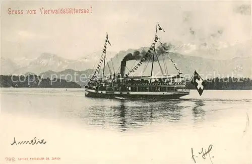 AK / Ansichtskarte  Dampfer_Seitenrad Vierwaldstaettersee Schweiz 