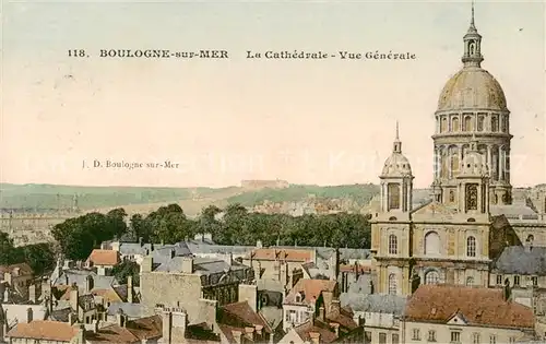 AK / Ansichtskarte Boulogne_62 sur Mer La Cathedrale Vue generale 