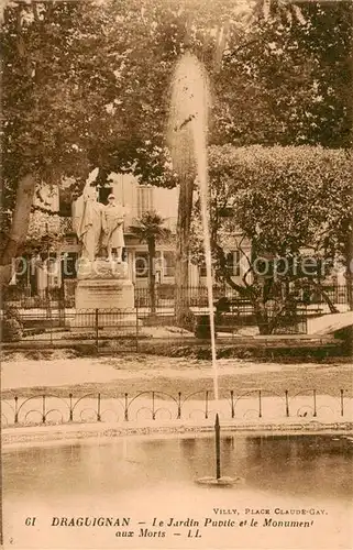 AK / Ansichtskarte Draguignan_83_Var Le Jardin Public et le Monument aux Morts 