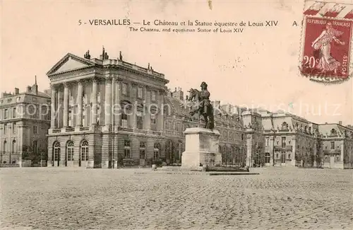AK / Ansichtskarte Versailles_78 Le Chateau et la Statue equestre de Louis XIV 