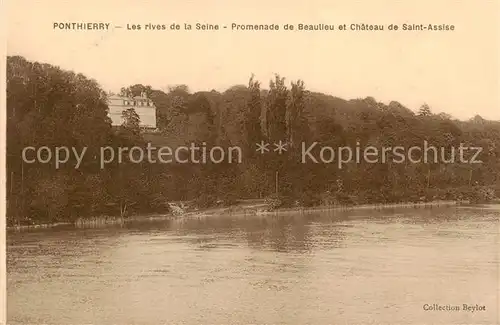 AK / Ansichtskarte Ponthierry Les rives de la Seine Promenade de Beaulieu et Chateau de Saint Assise 