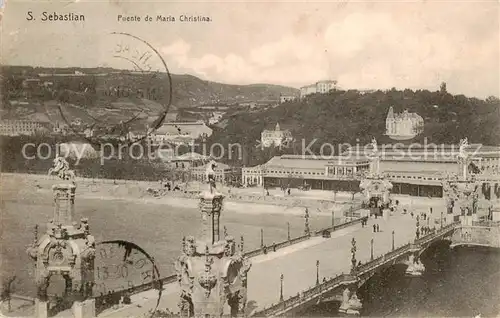 AK / Ansichtskarte 73825395 San_Sebastian__Pais_Vasco_ES Puente de Maria Christina 