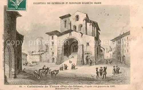 AK / Ansichtskarte Thiers_63_Puy de Dome Cathedrale de Thiers dapres une gravure de 1848 