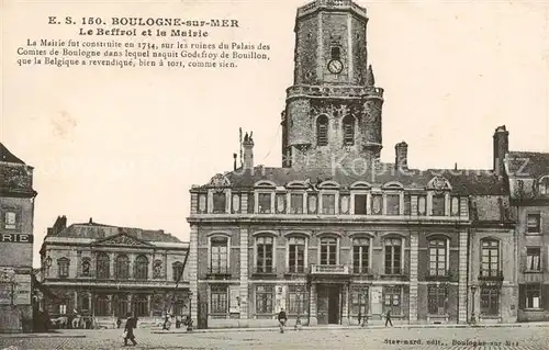 AK / Ansichtskarte Boulogne_62 sur Mer Le Beffroi et la Mairie 