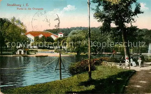 AK / Ansichtskarte Strassburg_Elsass Partie in der Orangerie Strassburg Elsass