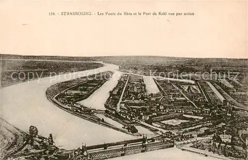 AK / Ansichtskarte Strasbourg_67_Alsace Les Ponts du Rhin et le Port de Kehl vus par avion 