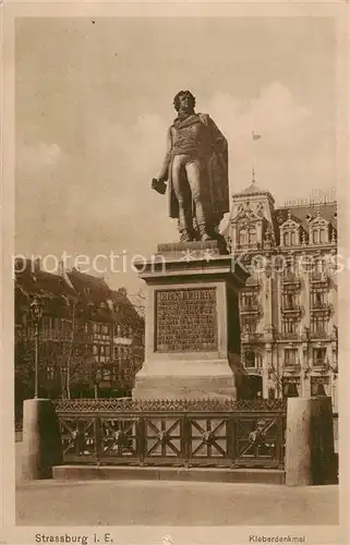 AK / Ansichtskarte Strassburg_Elsass Kleberdenkmal Feldpost Strassburg Elsass