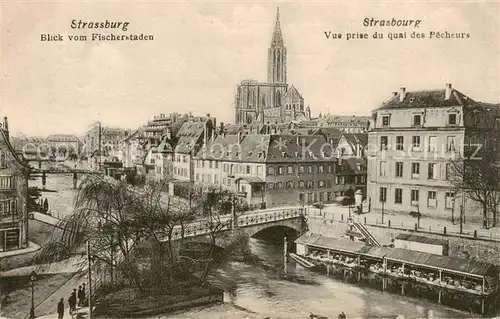 AK / Ansichtskarte Strassburg_Elsass Blick vom Fischerstaden Strassburg Elsass