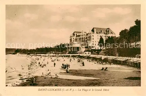 AK / Ansichtskarte Saint Lunaire La Plage et le Grand Hotel Saint Lunaire