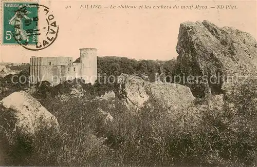 AK / Ansichtskarte Falaise__14_Calvados Le chateau et les rochers du mont Myra 