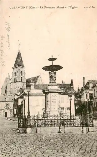 AK / Ansichtskarte Clermont_Oise_60 La Fontaine Masse et l Eglise 