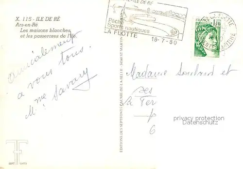 AK / Ansichtskarte Ars en Re Les maisons blanches et les passeroses de l Ile Ars en Re