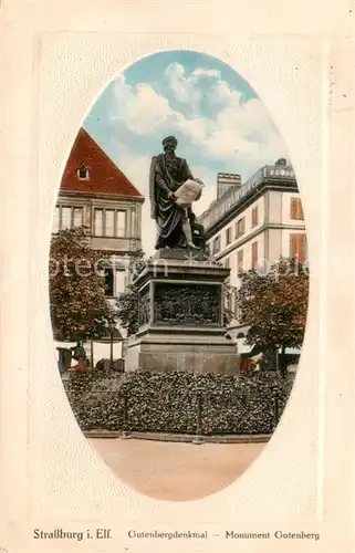 AK / Ansichtskarte Strassburg_Elsass Gutenberg Denkmal Monument Strassburg Elsass