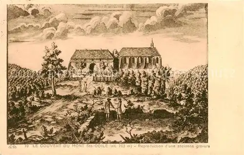AK / Ansichtskarte Mont Sainte Odile_Mont Ste Odile_67 Le Couvent reproduction d une ancienne gravure Kuenstlerkarte 