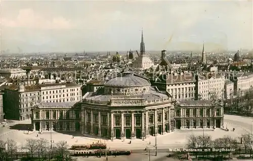 AK / Ansichtskarte  Strassenbahn Wien Panorama mit Burgtheater 