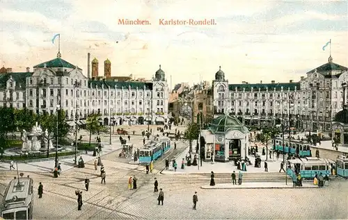 AK / Ansichtskarte  Strassenbahn Muenchen Karlstor Rondell 