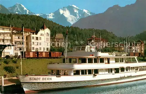 AK / Ansichtskarte  Dampfer_Binnenschifffahrt Interiaken Schiffstation MS Stadt Bern 