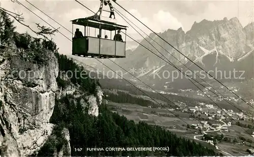 AK / Ansichtskarte 73825886 Seilbahn_Cable-Car_Telepherique Funivia Cortina Belvedere Pocol  