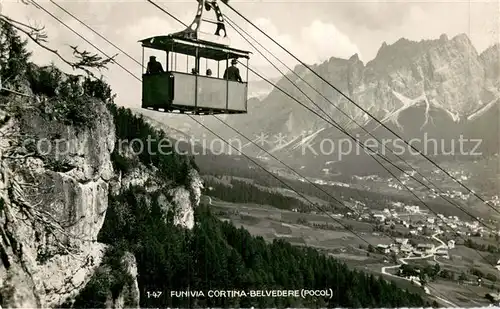 AK / Ansichtskarte  Seilbahn_Cable-Car_Telepherique Funivia Cortina Belvedere Pocol  