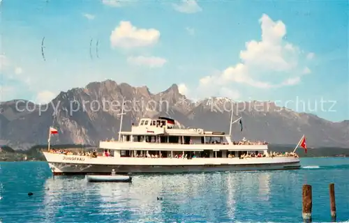 AK / Ansichtskarte 73825891 Dampfer_Binnenschifffahrt Thunersee MS Jungfrau  