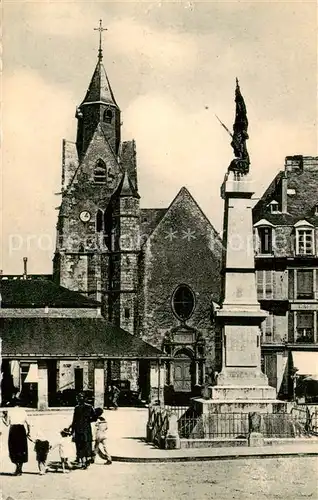 AK / Ansichtskarte Mamers_72_Sarthe Le Monument aux Morts et lEglise St Nicolas 