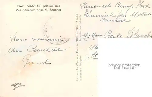 AK / Ansichtskarte Massiac Vue generale prise du Bouchet Massiac