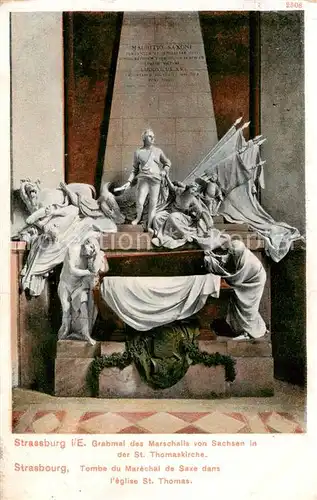 AK / Ansichtskarte Strassburg_Elsass Grabmal des Marschalls von Sachsen in der St Thomaskirche Strassburg Elsass