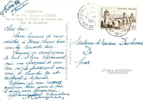 AK / Ansichtskarte Issoire Vue generale de Perrier au premier plan Tour de Maurifolet Issoire