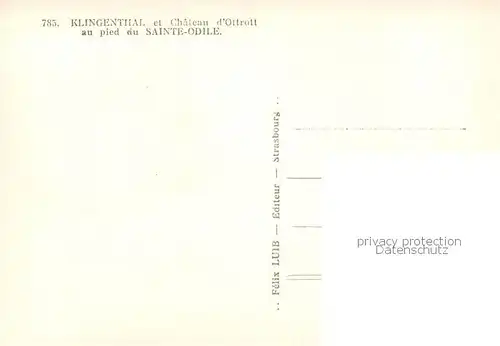 AK / Ansichtskarte Klingenthal_Bas_Rhin_Elsass et Chateau dOttrott au pied du Sainte Odile Klingenthal_Bas