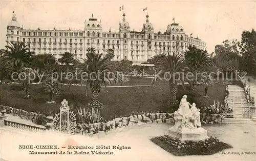 AK / Ansichtskarte Cimiez_Nice_06_Nizza Excelsior Hotel Regina Monument de la Reine Victoria 
