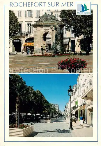 AK / Ansichtskarte Rochefort_17 sur Mer_Charente Maritime La fontaine place Colbert et la rue de la Republique 