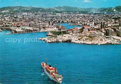 AK / Ansichtskarte Marseille_13 Entree du Port Chateau du Pharo et Fort St Jean Vue aerienne 