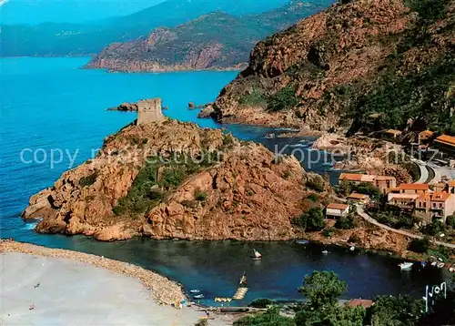 AK / Ansichtskarte Porto__Golfe_de_Corse La Tour Genoise carree et massive a lembouchure du Porto Vue aerienne 