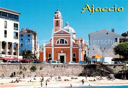 AK / Ansichtskarte Ajaccio_Corse_2A La cathedrale et la plage St Francois 