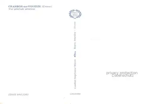 AK / Ansichtskarte Chambon sur Voueize Vue generale aerienne Chambon sur Voueize