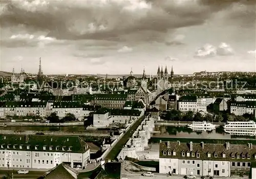 AK / Ansichtskarte  Wuerzburg Blick von der Festung Marienberg Wuerzburg