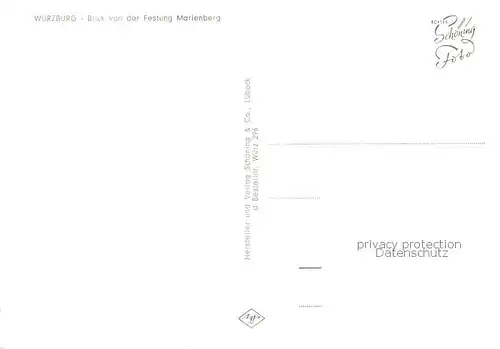 AK / Ansichtskarte  Wuerzburg Blick von der Festung Marienberg Wuerzburg