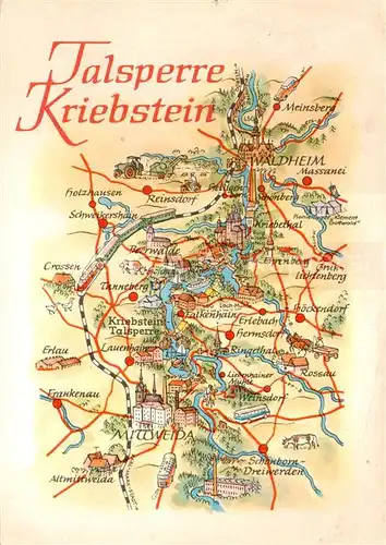 AK / Ansichtskarte 73826281 Kriebstein Talsperre Kriebstein Gebietskarte Kriebstein