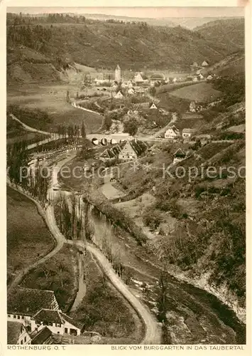 AK / Ansichtskarte  Rothenburg__Tauber Blick vom Burggarten ins Taubertal 