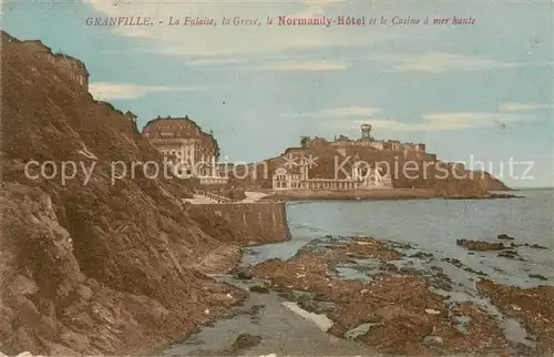 AK / Ansichtskarte Granville_50_Manche La Falaise la Greve le Normandy Hotel et le Casino a mer haute 