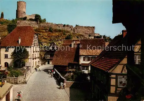 AK / Ansichtskarte Kaysersberg_Haut_Rhin Pont fortifie au dessus de la Weiss Chateau du XIIIe siecle Bruecke Schloss Kaysersberg_Haut_Rhin