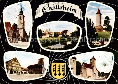 AK / Ansichtskarte 73826371 Crailsheim Teilansichten Kirche Turm Marktplatz Crailsheim