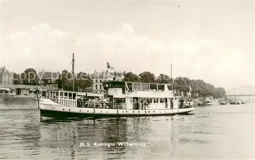 AK / Ansichtskarte  Dampfer_Binnenschifffahrt MS Koningin Wilhelminz Arnhem  