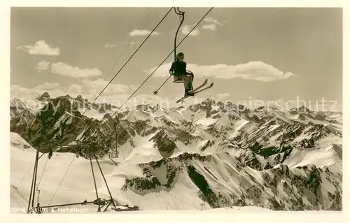 AK / Ansichtskarte  Sessellift_Chairlift_Telesiege Nebelhorn b. Oberstdorf i. bay. Allgaeu 