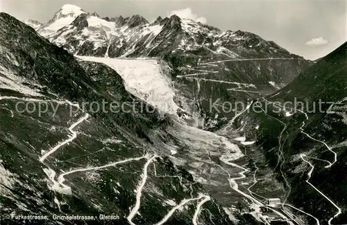 AK / Ansichtskarte  Gletscher Furkastrasse Grimselstrasse Gletscher 