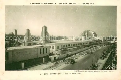 AK / Ansichtskarte  Exposition_Coloniale_Paris_1931 Cite Internationale des Informations 