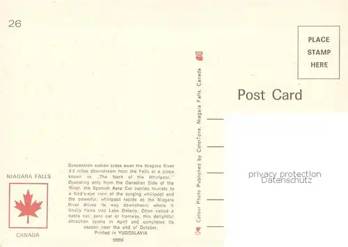 AK / Ansichtskarte  Seilbahn_Cable-Car_Telepherique Spanish Aero Car Niagara Falls Canada  