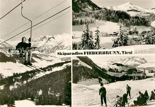 AK / Ansichtskarte 73826437 Sessellift_Chairlift_Telesiege Fieberbrunn Tirol  